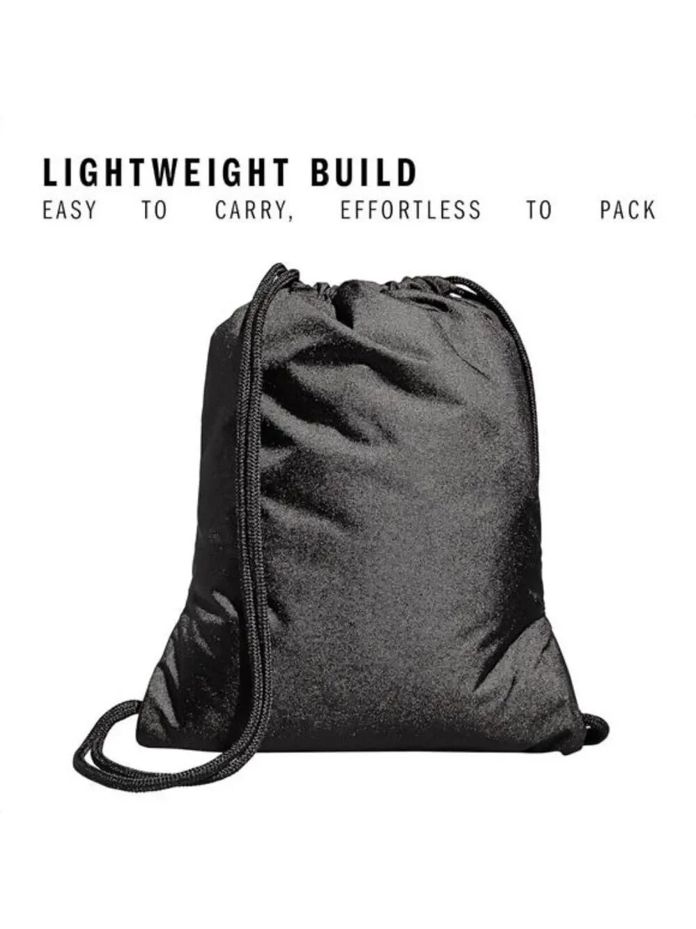 Small Drawstring Backpack Gym Bag for Men Women Lightweight Sports Bag Black